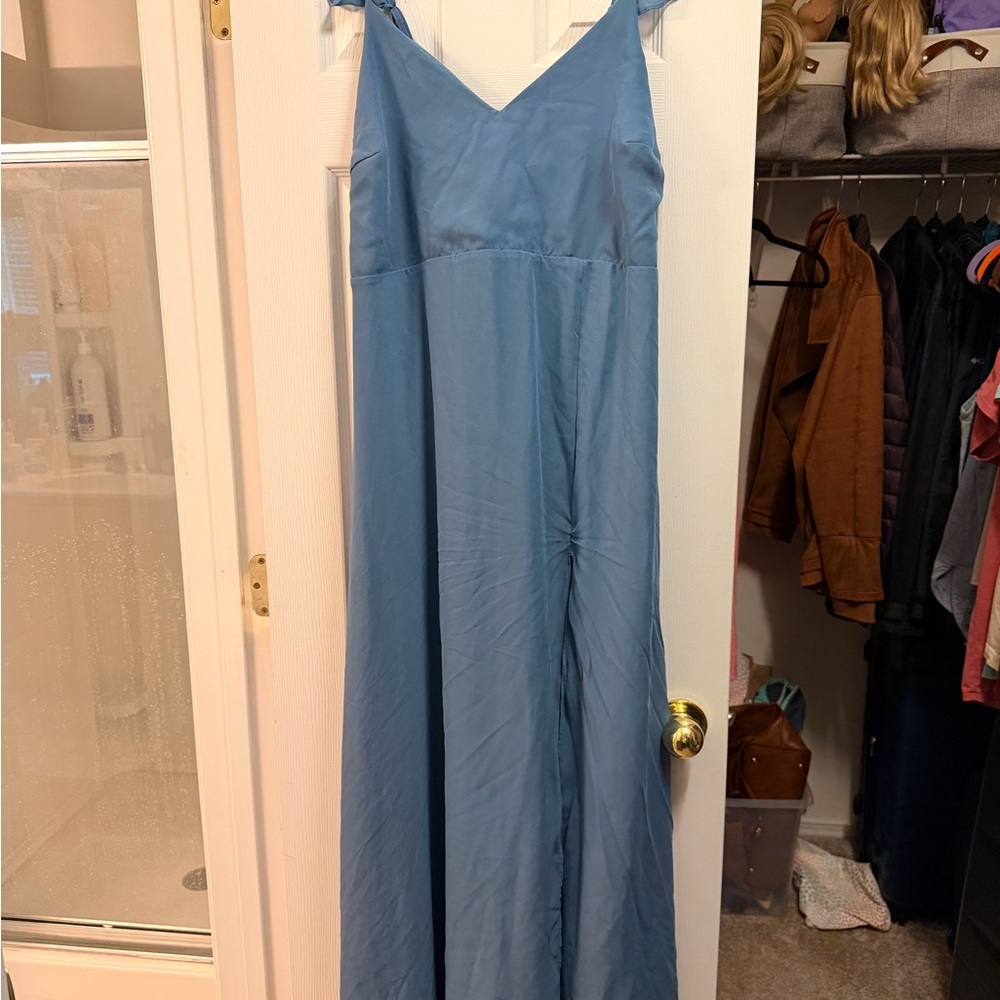 Doris Birdy Grey “twilight” dusty blue Maxi Dress